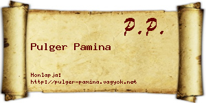 Pulger Pamina névjegykártya